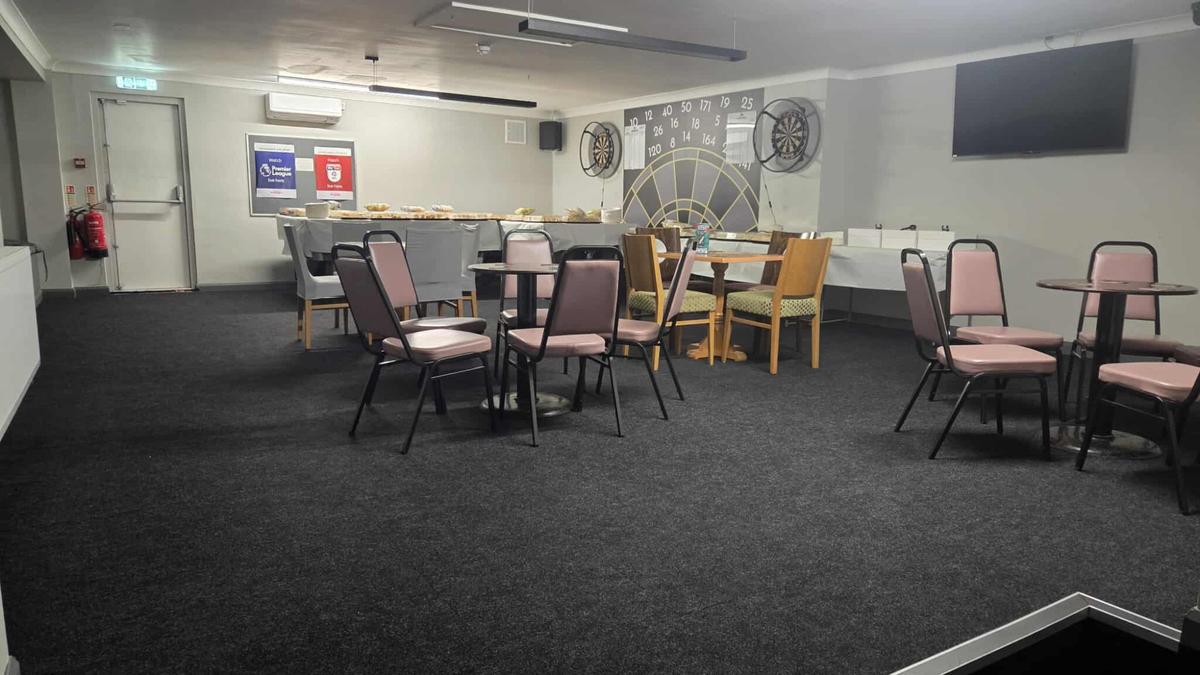 Function room set up for an event at Wisbech EX Services Club